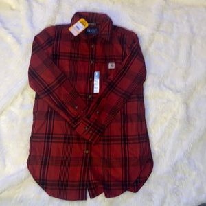 Carhartt Women’s Rugged Flex Relaxed Fit button down Long sleeve Top